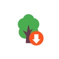 deforestation vector icon with a tree Royalty Free Stock Photo