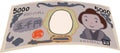 Deformed Cute hand-painted Japanese 5000 yen note