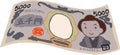 Deformed Cute hand-painted Japanese 5000 yen note