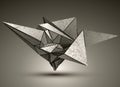 Deformed dimensional sharp grayscale object, 3d