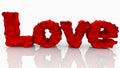 Deforming red letters with Love concept Royalty Free Stock Photo