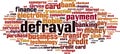 Defrayal word cloud Royalty Free Stock Photo