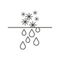 Defrost icon, snow thaw, unfreeze function. Vector illustration. stock image.