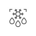 Defrost line outline icon and fridge concept