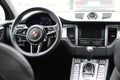 Deggendorf, Germany - 23. APRIL 2016: interior of a 2016 Porsche Macan Turbo SUV during the luxury cars presentation in