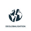 Deglobalisation icon. Monochrome simple New Normality icon for templates, web design and infographics