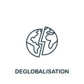 Deglobalisation icon. Monochrome simple New Normality icon for templates, web design and infographics