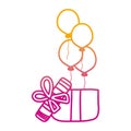 Degraded line balloons with present gift birthday party