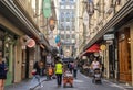 Degraves Street is a popular cafe and retail laneway between Flinders Street and Flinders Lane Royalty Free Stock Photo