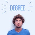 Degree against anxious student Royalty Free Stock Photo