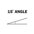 15 degree angle. Geometric mathematical angle with arrow vector icon isolated on white background. Educational learning materials