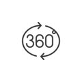 360 degree arrows outline icon Royalty Free Stock Photo