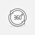 360 degree arrows vector outline concept icon Royalty Free Stock Photo