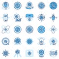 360 degree camera blue creative icons or design elements