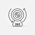 360-degree Camera device linear vector concept minimal icon Royalty Free Stock Photo