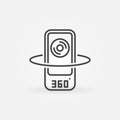 360 degree camera device vector concept outline icon Royalty Free Stock Photo