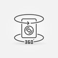 360-degree Camera linear vector concept simple icon Royalty Free Stock Photo