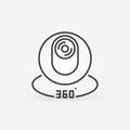 360 degree camera vector concept icon in thin line style Royalty Free Stock Photo