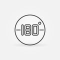 180 degree in circle vector concept minimal linear icon Royalty Free Stock Photo