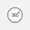 360 degree circle vector linear concept icon Royalty Free Stock Photo
