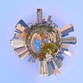 360 degree of cityscape and skyline of Tel Aviv, Israel Royalty Free Stock Photo