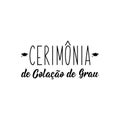 Degree Collation ceremony in Portuguese. Ink illustration with hand-drawn lettering Royalty Free Stock Photo