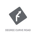 degree curve road sign icon. Trendy degree curve road sign logo Royalty Free Stock Photo