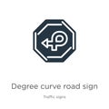 Degree curve road sign icon vector. Trendy flat degree curve road sign icon from traffic signs collection isolated on white Royalty Free Stock Photo