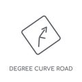 degree curve road sign linear icon. Modern outline degree curve Royalty Free Stock Photo