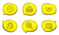 360 degree, Data analysis and Group icons set. Service sign. Virtual reality, Magnifying glass, Managers. Vector