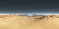 360 degree desert landscape. Equirectangular projection, environment map, HDRI spherical panorama Royalty Free Stock Photo