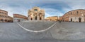 360 degree equirectangular panorama of Piazza del Dumo, Siena