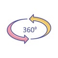 360 degree Flat inside vector icon which can easily modify or edit