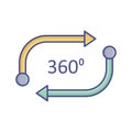 360 degree Flat inside vector icon which can easily modify or edit