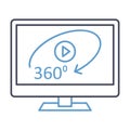 360 degree Flat inside vector icon which can easily modify or edit
