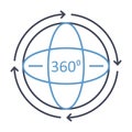 360 degree Flat inside vector icon which can easily modify or edit