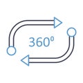 360 degree Flat inside vector icon which can easily modify or edit