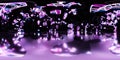 360 degree full panorama environment map of an abstract purple and black background with colorful lights 3d render