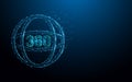 360 Degree icon form lines, triangles and particle style design