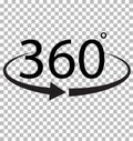 360 Degree icon on transparent background.