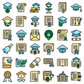 Degree icons set vector flat