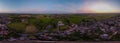 A 360 degree image of an aerial view of sunset of rural West Norfolk Royalty Free Stock Photo