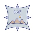 360 degree image Flat inside vector icon which can easily modify or edit
