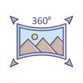 360 degree image Flat inside vector icon which can easily modify or edit
