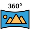 360 degree image Isolated Vector icon which can easily modify or edit