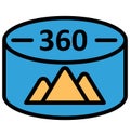 360 degree image Isolated Vector icon which can easily modify or edit