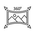 360 degree image Line Style vector icon which can easily modify or edit