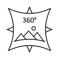 360 degree image Line Style vector icon which can easily modify or edit