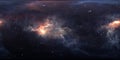 360 degree interstellar cloud of dust and gas. Space background with nebula and stars. Glowing nebula. Panorama Royalty Free Stock Photo