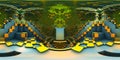 360 degree labyrinth, abstract maze background, equirectangular projection, environment map